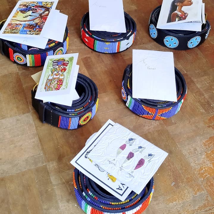 African Craft Collection - Wholesale Belt - Unisex - Handmade Maasai Beaded Leather Belt – Unisex
