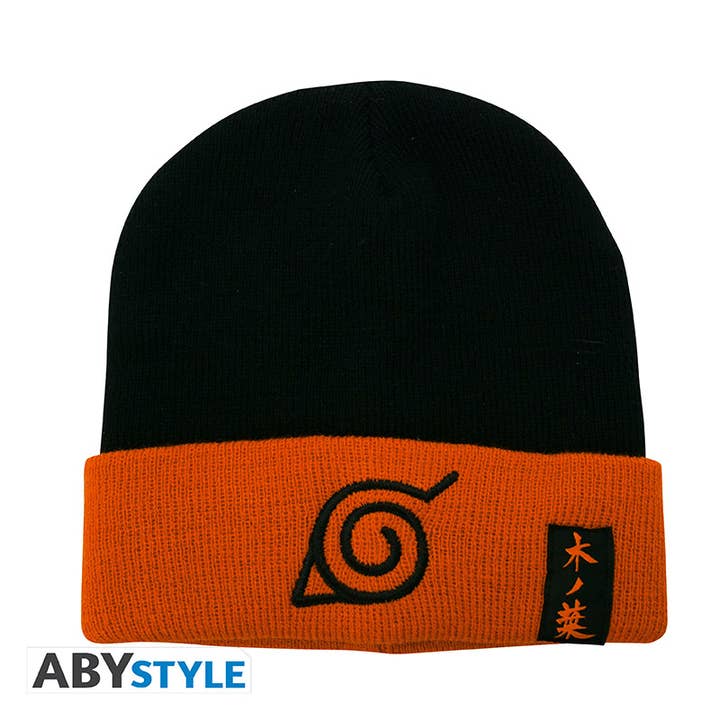 ABYstyle - Wholesale Beanie - Unisex - Naruto Shippuden Konoha Beanie One Size Black & Orange