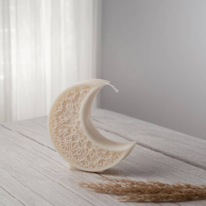 Allure CA - Wholesale Novelty Candle - Mandala Crescent Moon & Star Candle | Aesthetic Decoration