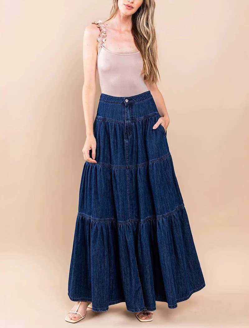 EmberLoom - Wholesale Skirt - Women's - Tiered Maxi Skirt8