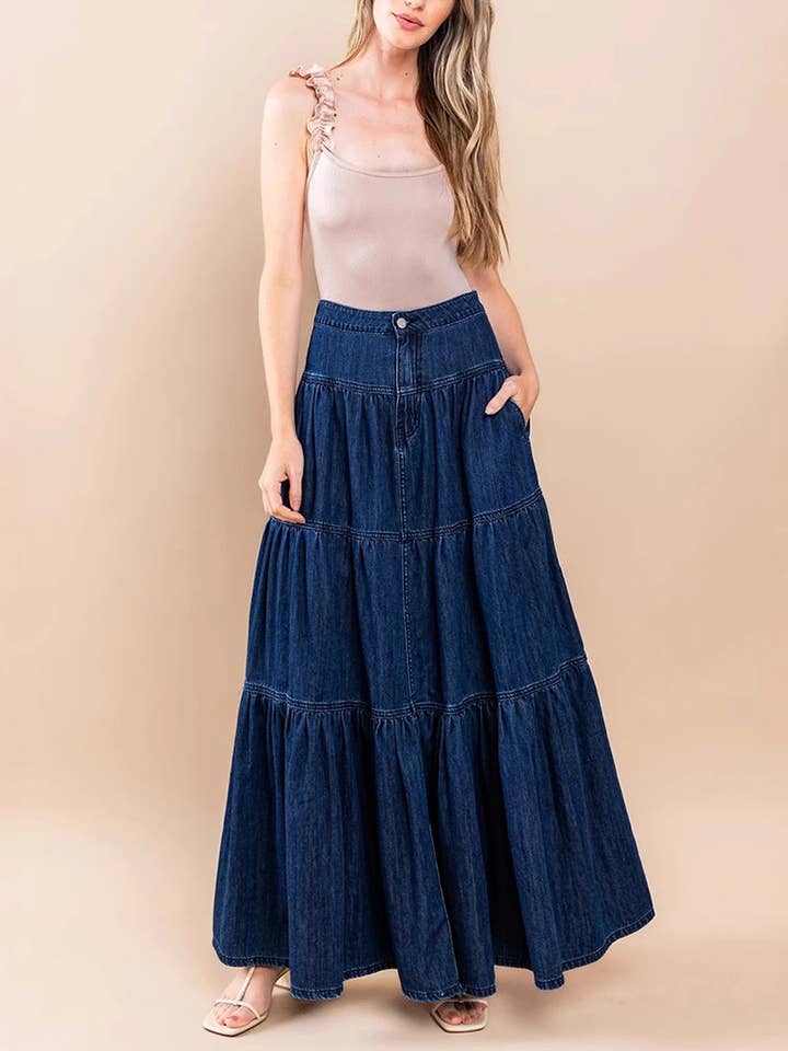 Tiered Maxi Skirt for wholesale by EmberLoom