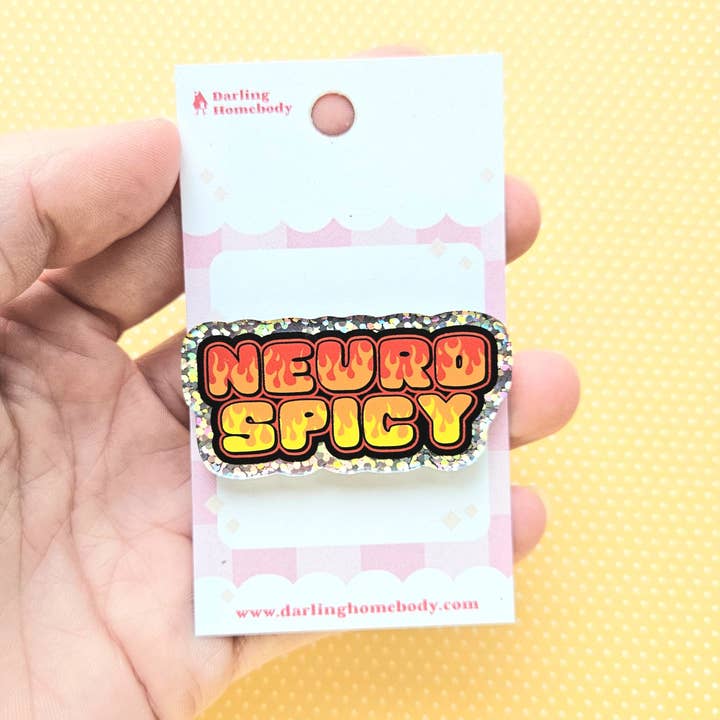 Darling Homebody - Wholesale Lapel Pin/Button - Neurospicy Pin. Sparkle Acrylic Pin.