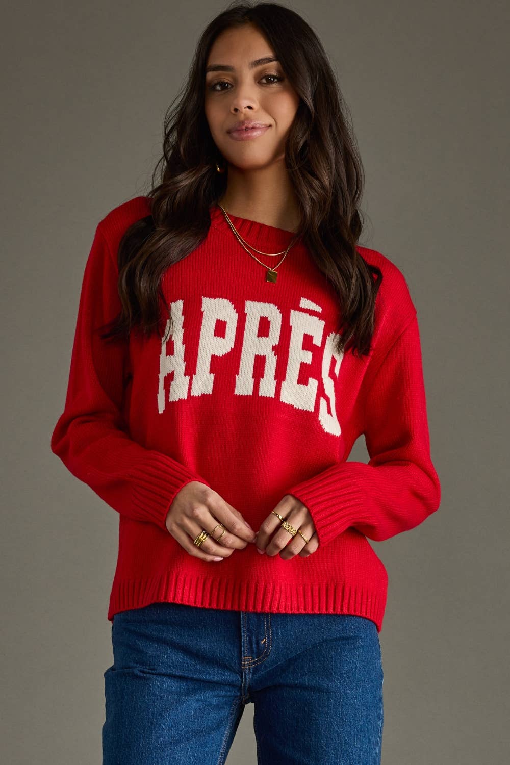 Panache Apparel Co. - Wholesale Knit Sweater - Women's - Red Apres Sweater3
