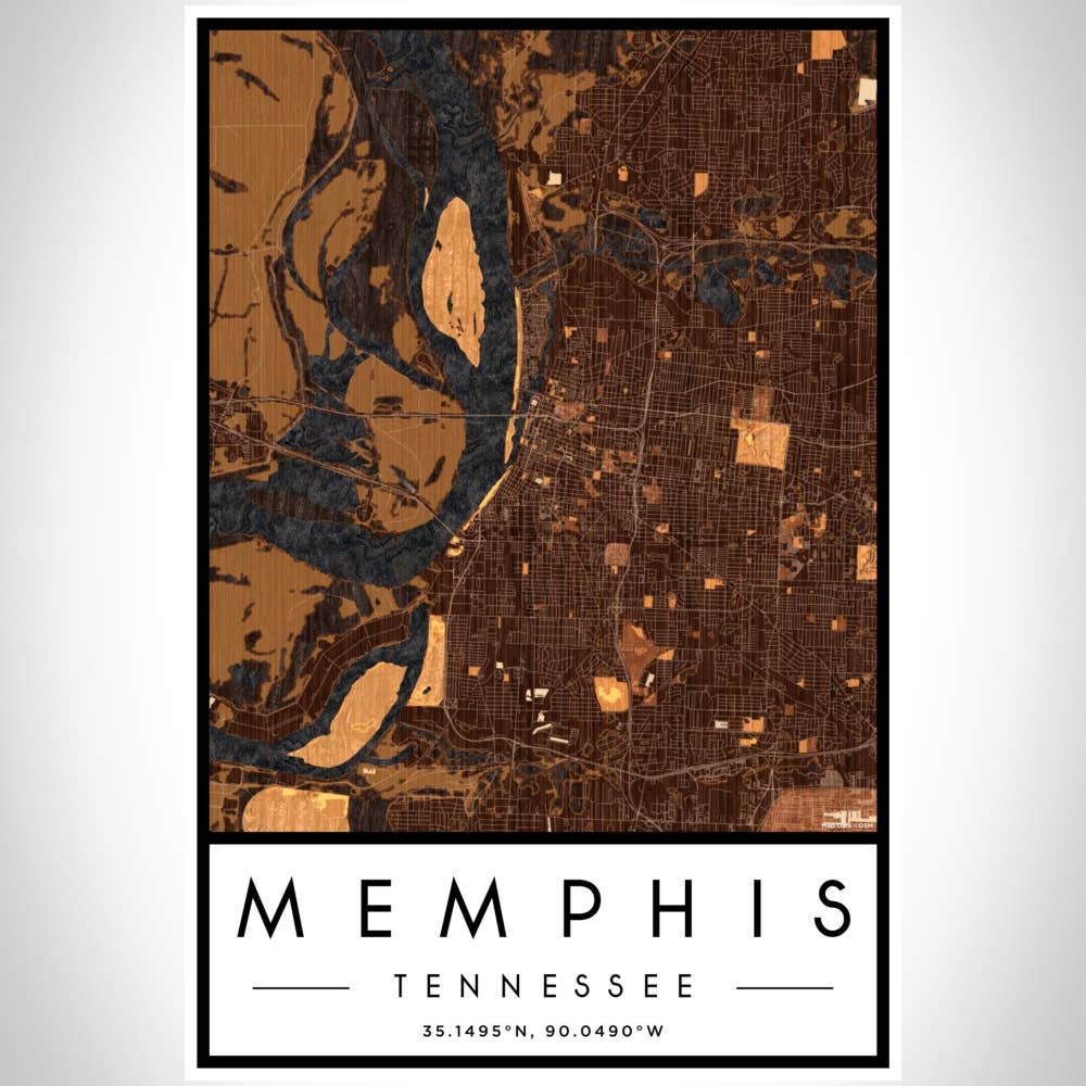 JACE.design - Wholesale Art Print - Memphis TN Map Print Ember2