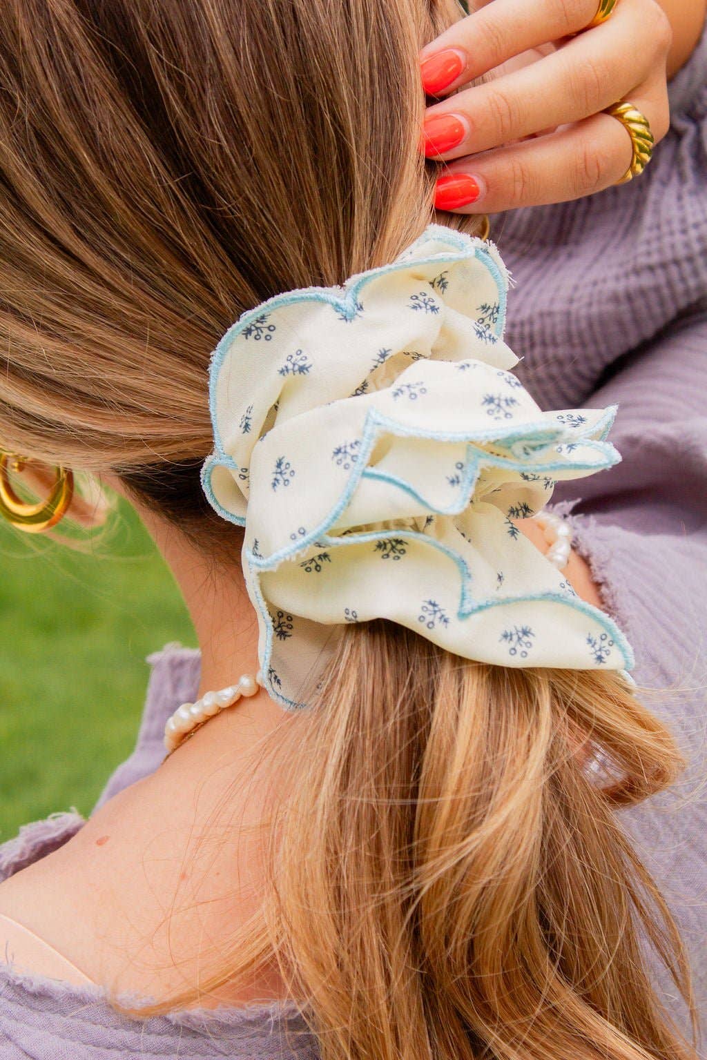 Shop Andi - Wholesale Scrunchie - Women's - Scallop Double Ruffle Scrunchie1