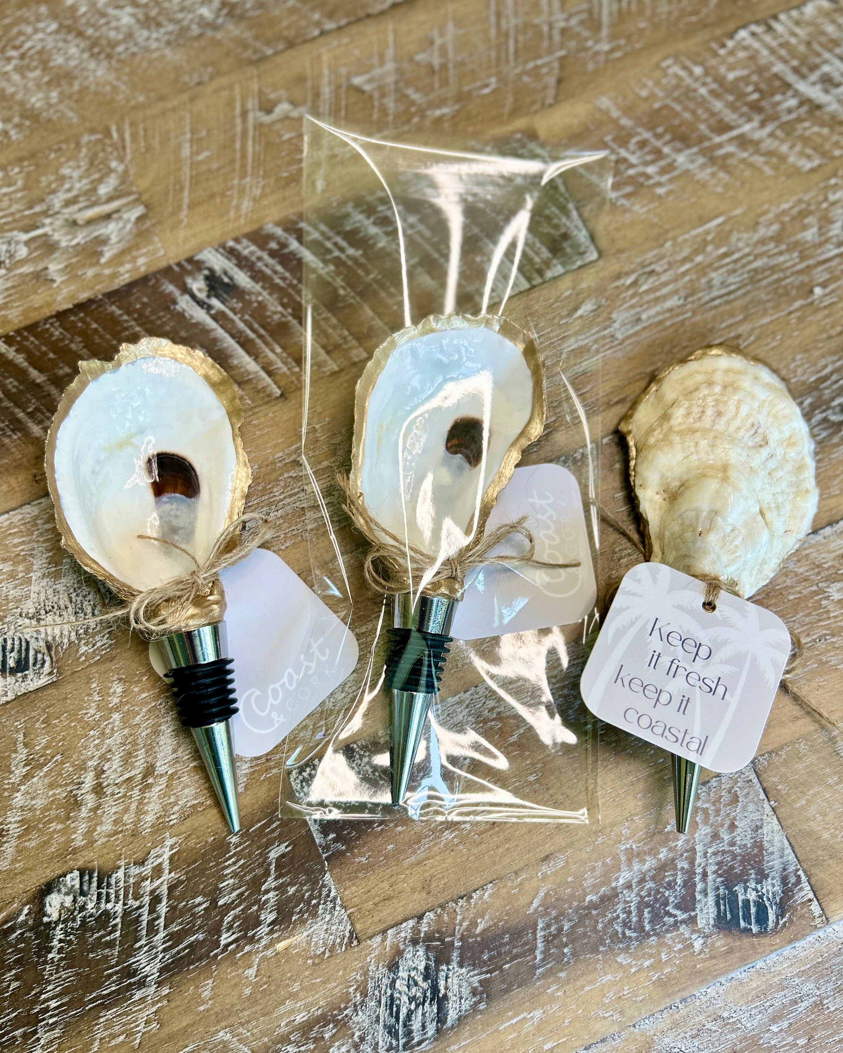 Coast and Cork - Wholesale Wine Stopper - Oyster Shell Coastal Bottle Stopper / Cork5