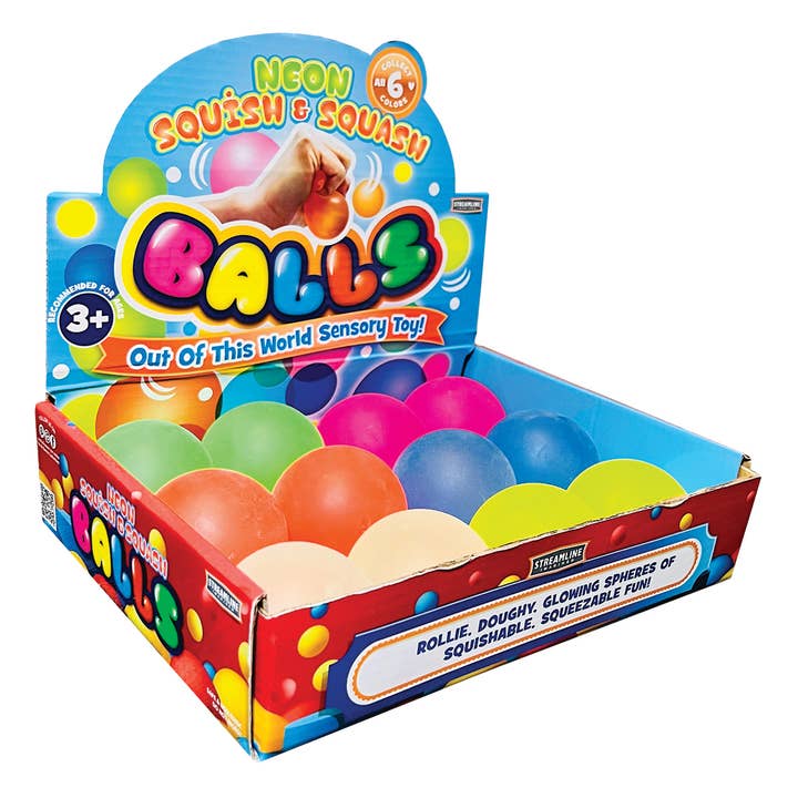 Neon Squish & Squash Balls for wholesale by Streamline