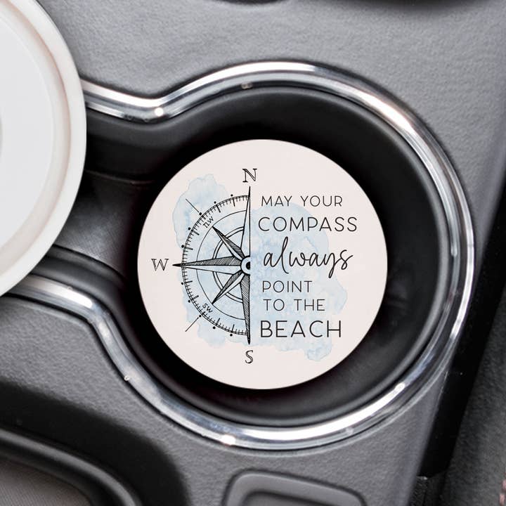 May Your Compass Always Point to The Beach Car Coaster CSTS0 for wholesale by P. Graham Dunn
