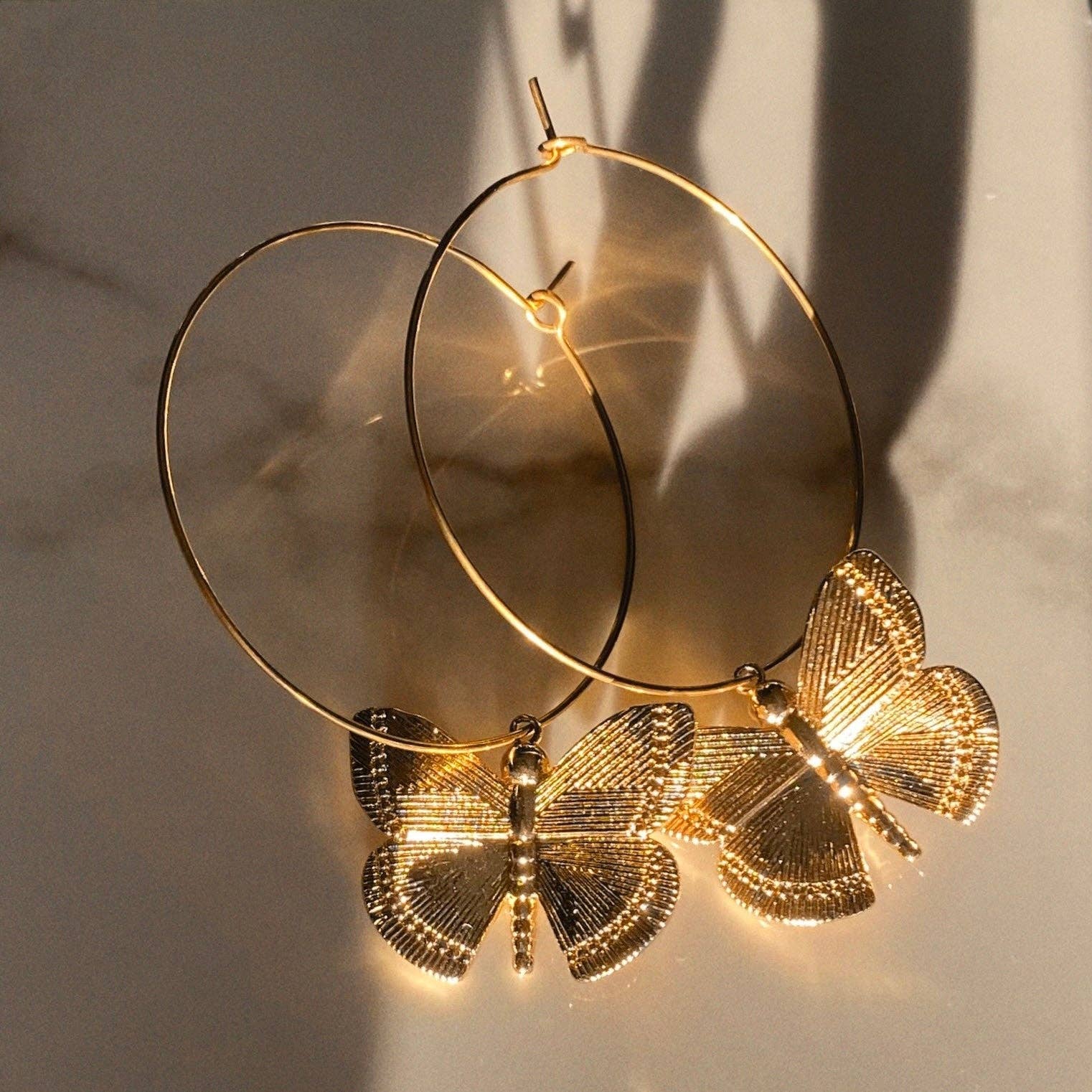 Kismet Showroom - Wholesale Hoop Earrings - Magnolia Butterfly Hoop1