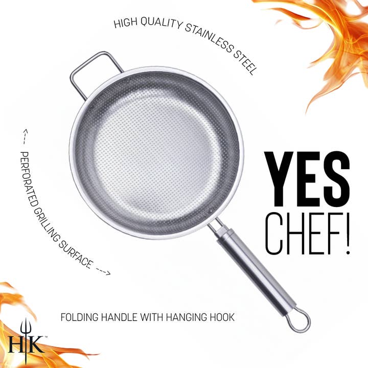 Hell's Kitchen - Wholesale Grill Pan/Griddle - Hell's Kitchen Stainless Steel Grill Basket2