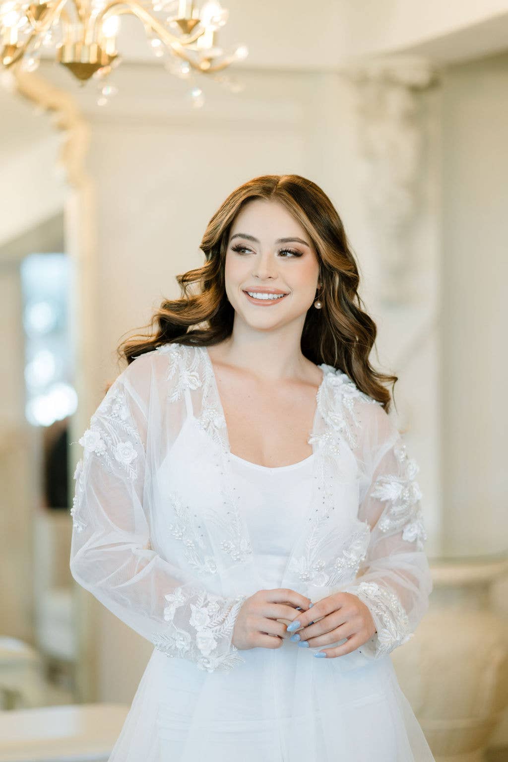 Petite Mariee Boutique - Wholesale Robe - Women's - Leighton Lace Bridal Robe1