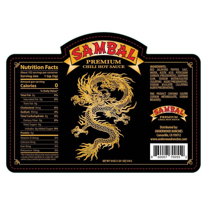 Underwood Ranches - Wholesale Hot Sauce - Dragon Sambal1