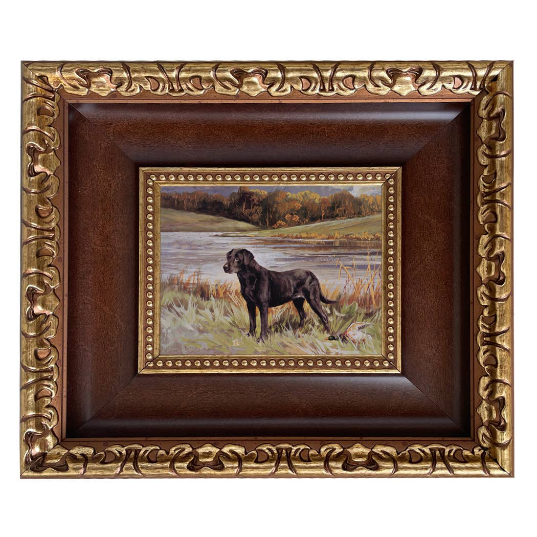 Madison Bay Co. - Historical Home Decor Reproductions - Wholesale Art Print - Labrador Retriever with Duck Framed Painting Print on Canvas80
