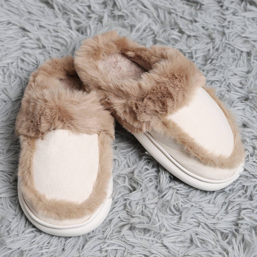 Fashion City - Wholesale Slippers - Women's - Faux Fur Suede Fuzzy Warm Slippers 6