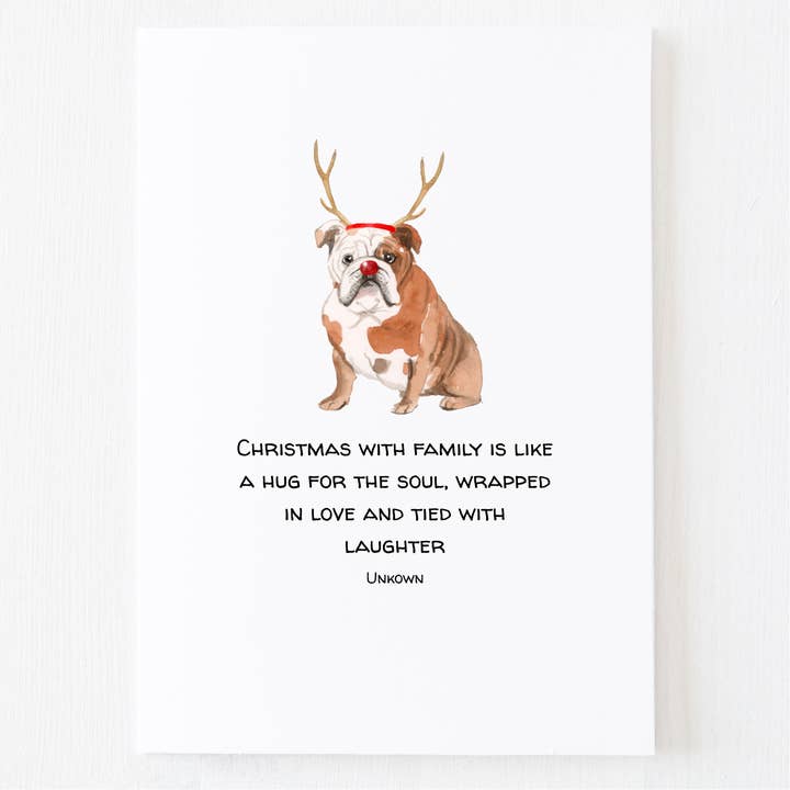 Familien-Weihnachtskarte - Aquarell-Hundeliebhaber-Karte für den Großhandel von Mac and Mo Studio - Luxury Stationery and Greeting Cards