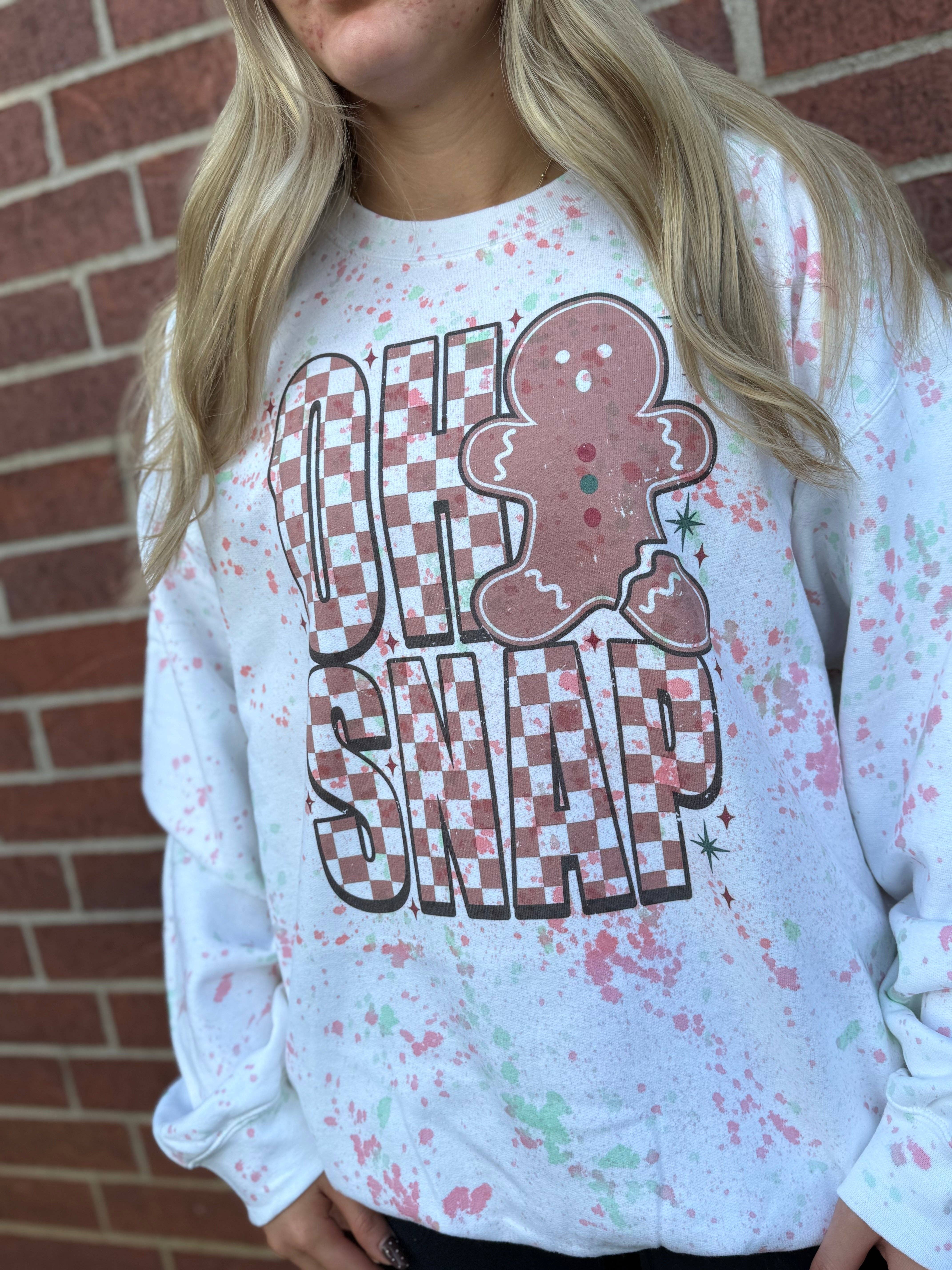 CCs Customs LLC - Wholesale Graphic Sweatshirt - Women's - Oh snap splatter crew0