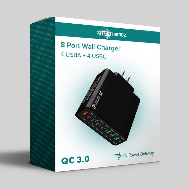 8 USB Port Wall Charger for wholesale by Tech Trendz