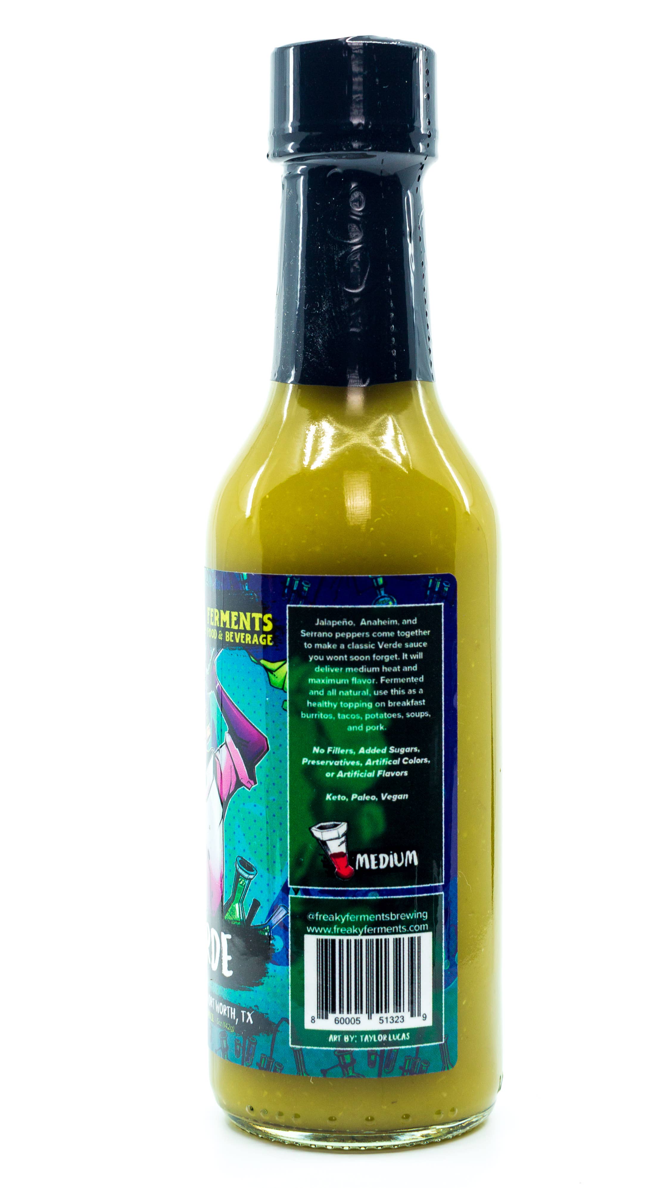 Freaky Ferments - Wholesale Hot Sauce - Verde Hot Sauce (5oz Bottle)3