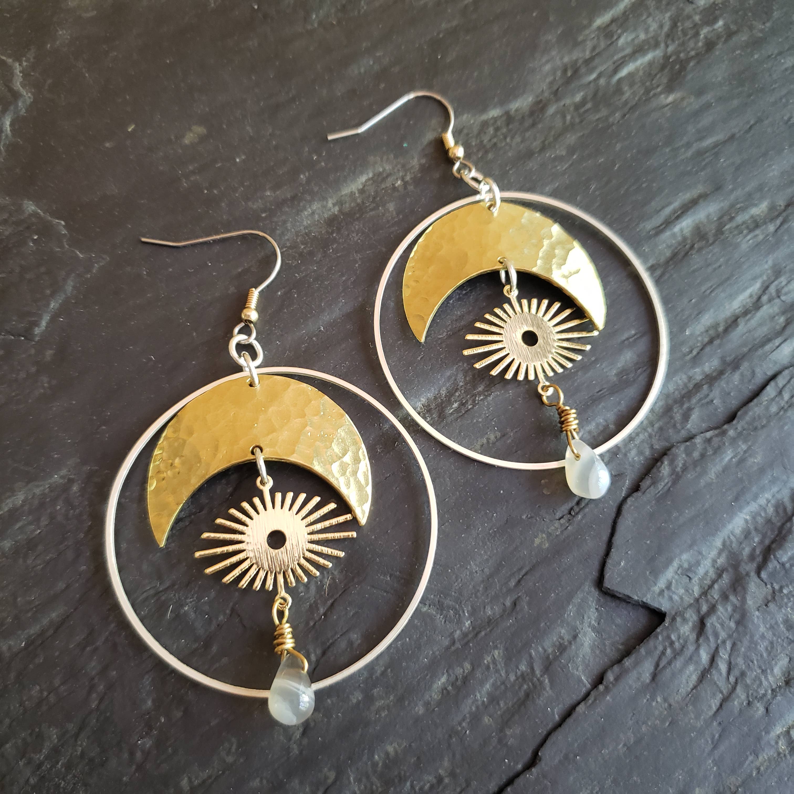 Verdilune - Wholesale Dangle Earrings - Supernova - Mixed Metal & Gemstone Statement Earrings1