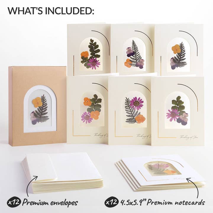 Lovepop Cards - Wholesale Everyday Greeting Card - Petal Pressed ‘Thinking of You’ Notecards - Garden Bloom (Assorted 12-Pack)5