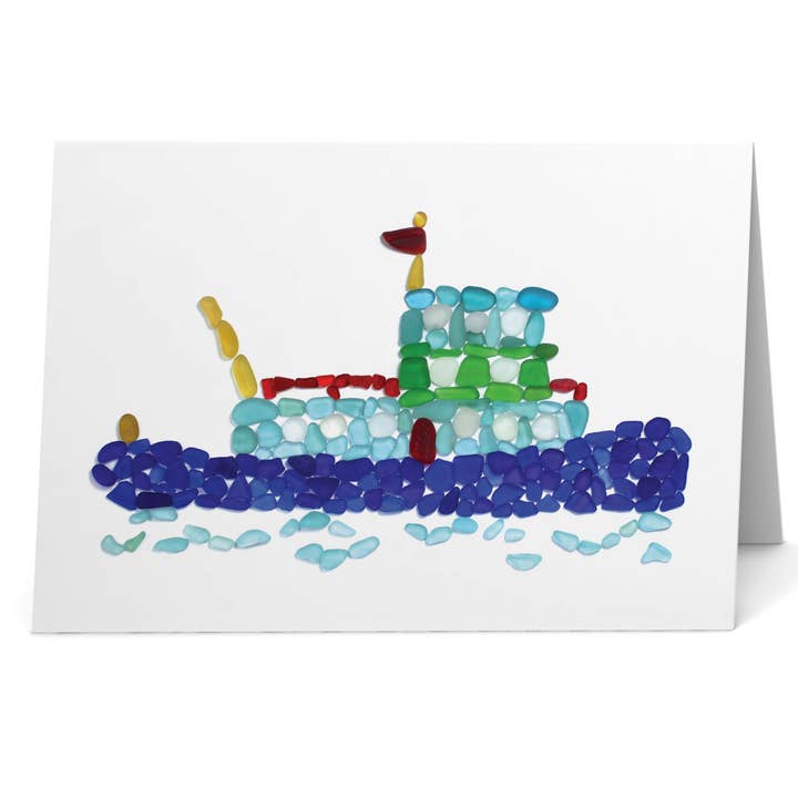 Carte de remorqueur en verre de mer pour la vente par Beachcombing / Etched by the Sea