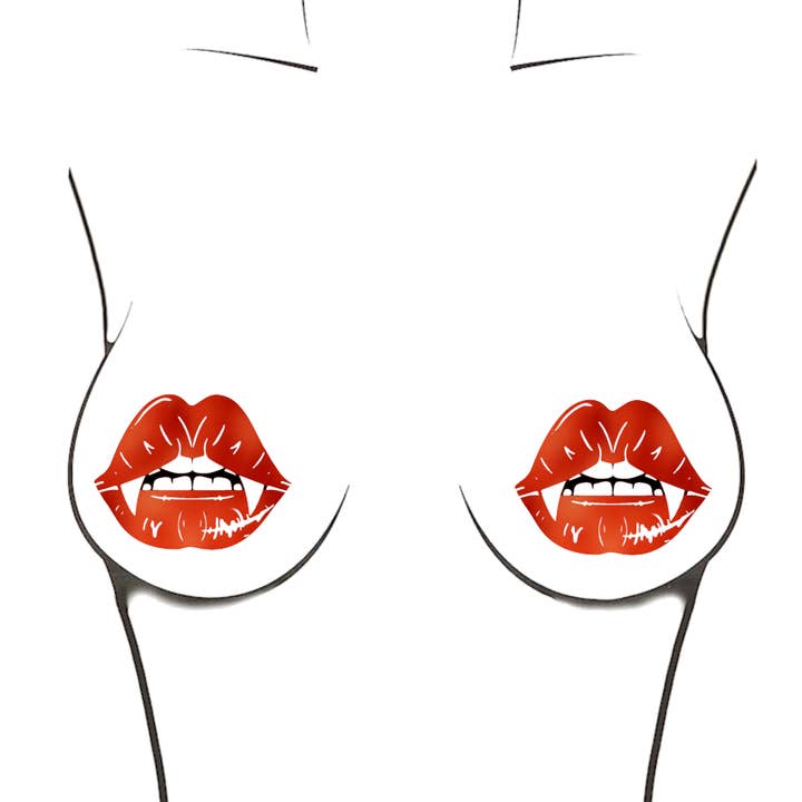 Niptees - Vendita all'ingrosso Costume di carnevale - Donna - Cover per capezzoli Vampire Lips Pasties2