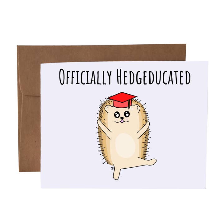 Officieel Hedgeducated Hedgehog Graduation Pun Card voor wholesale door SKP ink