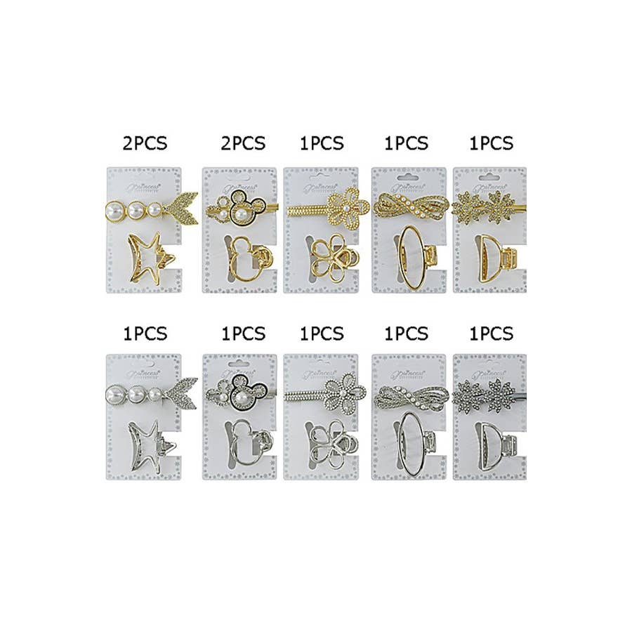 MÉLANGER LA COULEUR Ensemble de pinces à cheveux au design varié en vente sur Faire6