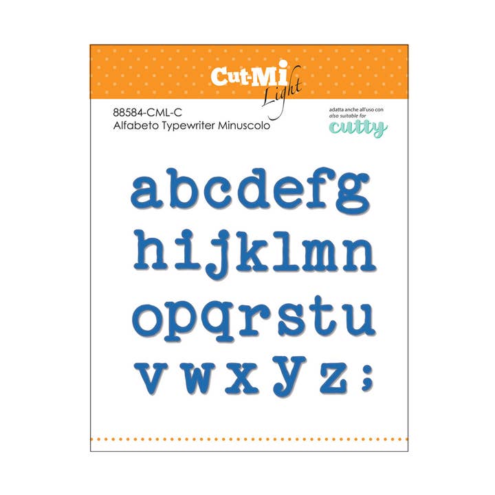 Thin Dies Typewriter Lowercase Alphabet for wholesale by Impronte D'Autore