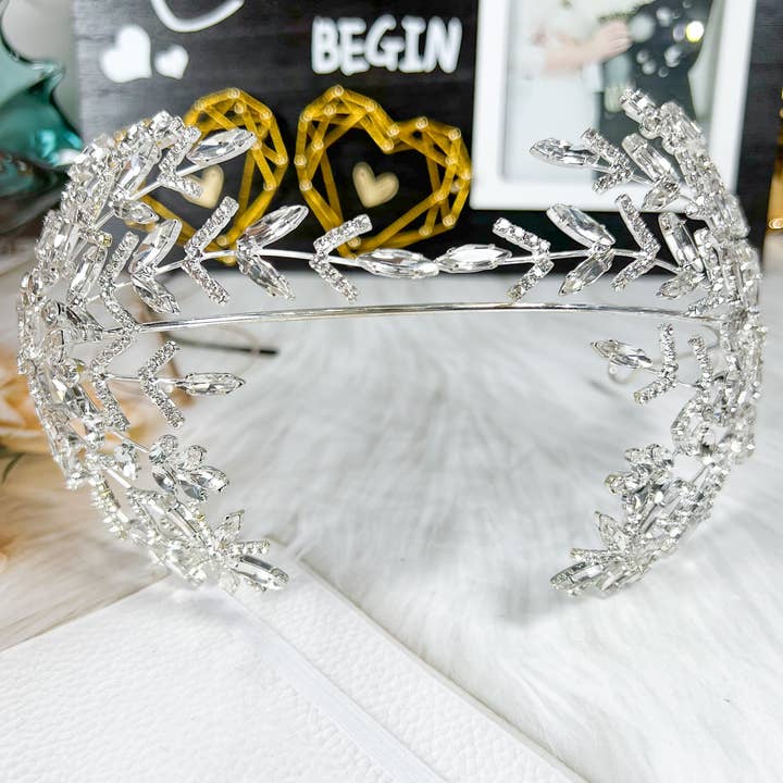Happy Dream Gifts - Wholesale Fashion Headband - Women's - Crystal Bridal Silver Headband, Crystal Bridal Hairpiece5