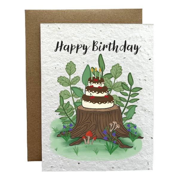 Carte de vœux écologique Woodland Birthday pour la vente par Verdant Paper Co.