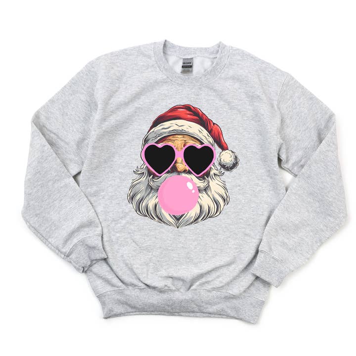 Camisola Bubble Blowing Santa Gildan com gola redonda por atacado de Boho Bailey