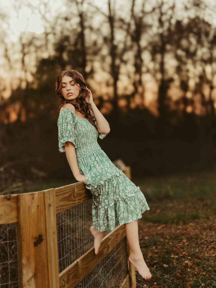 Adult Bamboo Dress- Whispering Meadows for wholesale by The Village Cloth