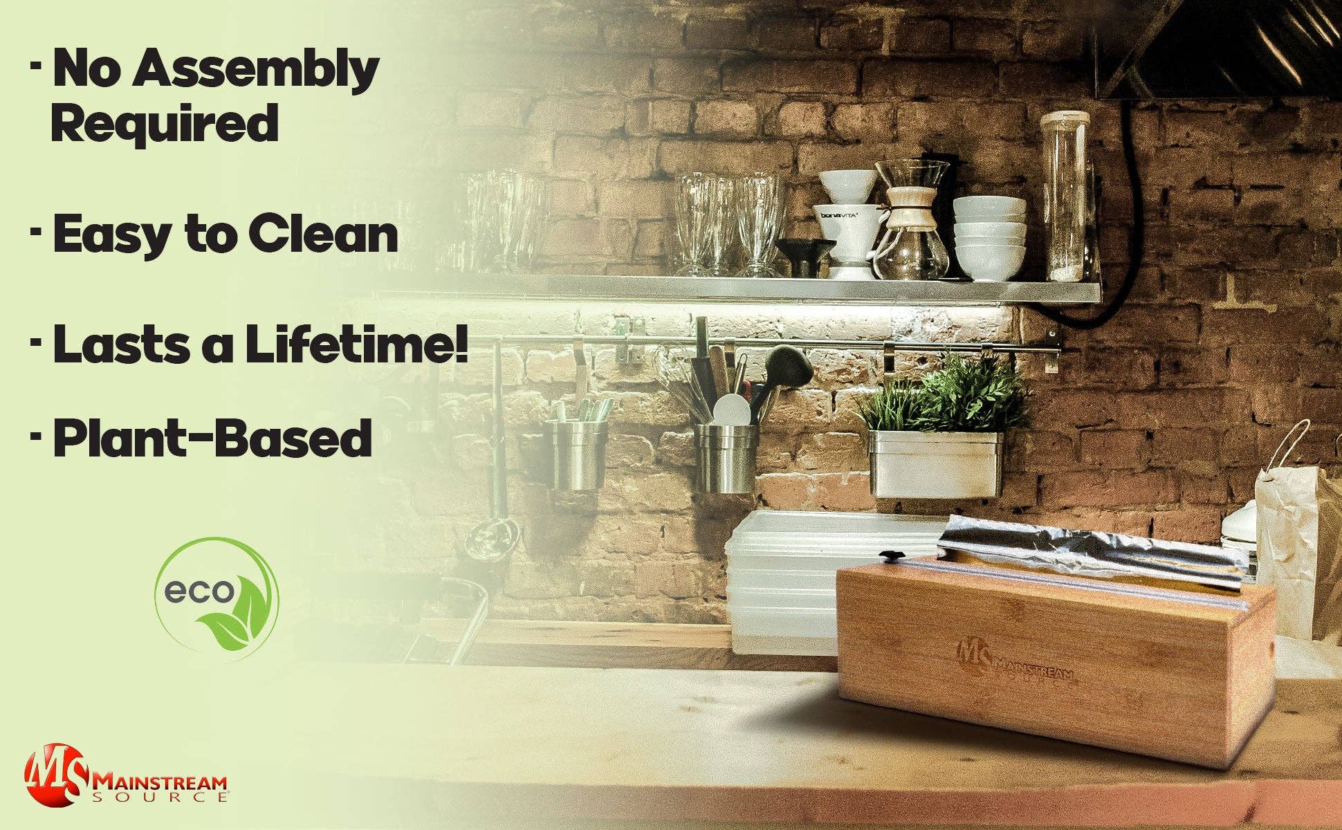 Mainstream Source – wholesale Köksverktyg/-pryl – Mainstream Source® Stor Bambu Wrap Dispenser - Extra tjock11