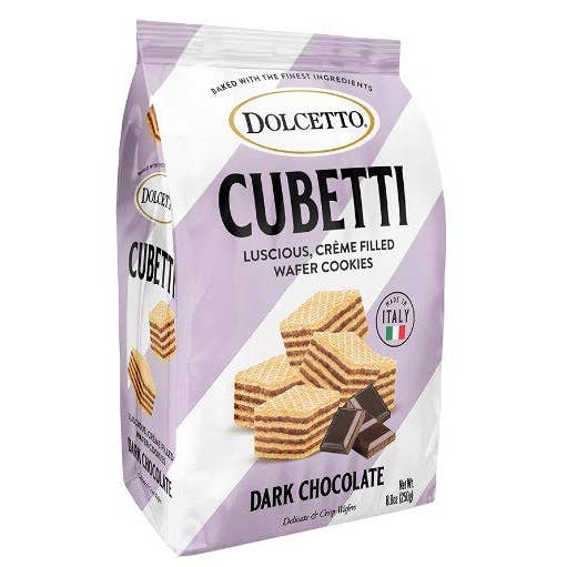 Sunflower Food Company - Wholesale Cookie - DOLCETTO CUBETTI DARK CHOCOLATE WAFERS (8.8 oz bags)