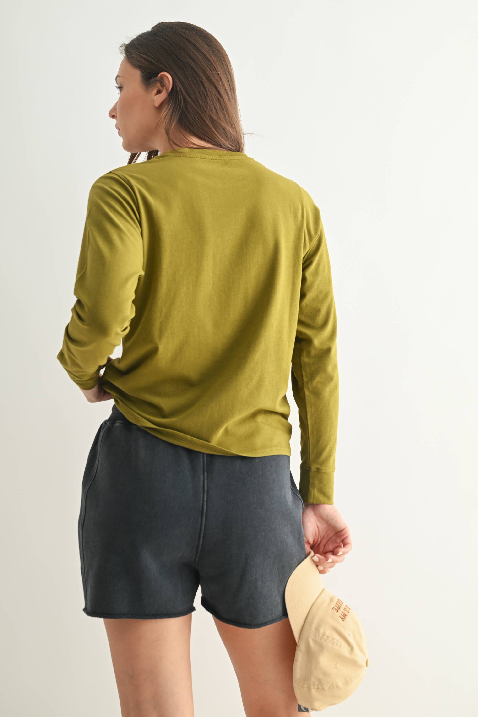 Mono B - Vendita all'ingrosso Maglietta - Donna - Maglia a Maniche Lunghe in Cotone Pima Stonewash a Taglio Ampio18