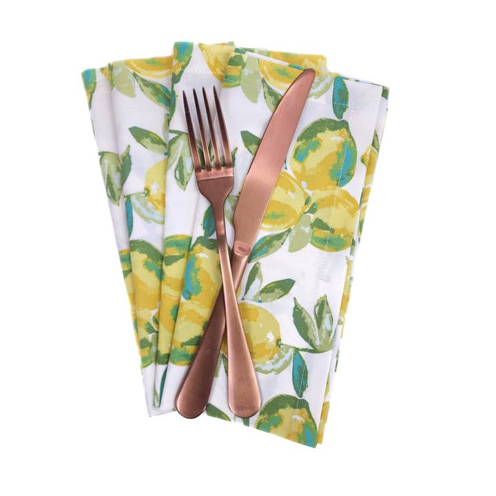 90 West Linen Co. - Wholesale Dinner & Cloth Napkin - Lemon Grove Cloth Napkins, Set of 45