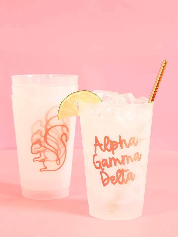 Alpha Gamma Delta Stay Golden Sorority Stadium Cup for wholesale by Duo Threads