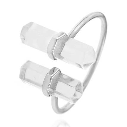 Anillo mineral - plata rodiada - 12 para venta al por mayor de Buganto