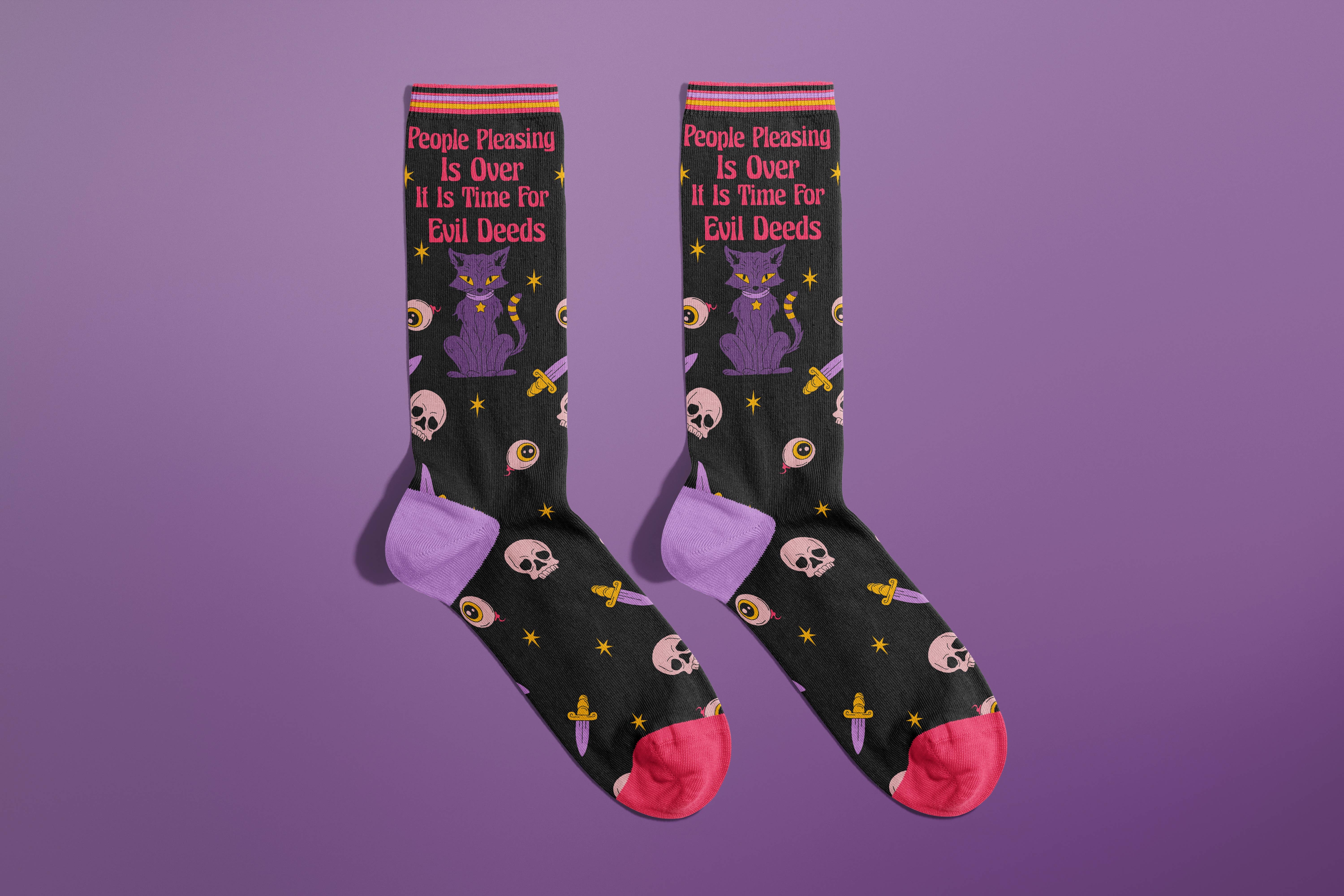 FUN CLUB - Wholesale Socks - Women's - People Pleasing Is Over Socks (funny socks, funny gift1