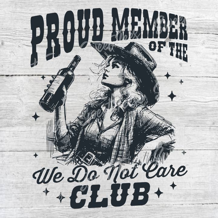 Club sarcastique et drôle "We Do Not Care" transfert par sublimation pour la vente par Sweet Tees