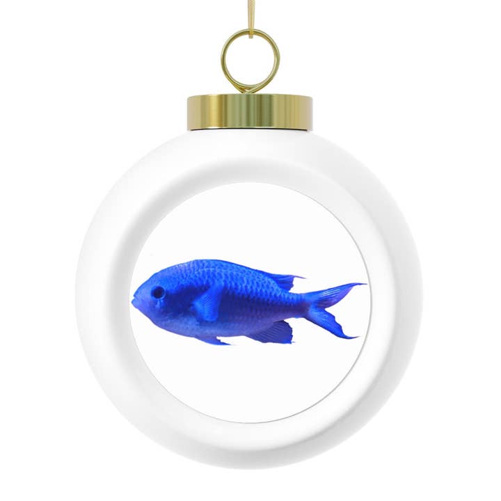 Marick Booster - Vente Objets de décoration - Boule de Noël Poisson bleu