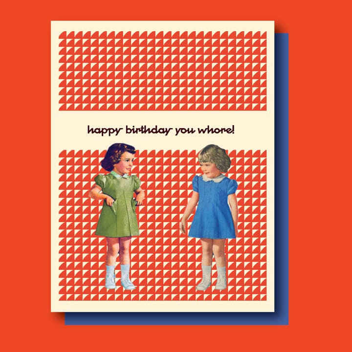 2 WHORES birthday card for wholesale by offensivedelightful