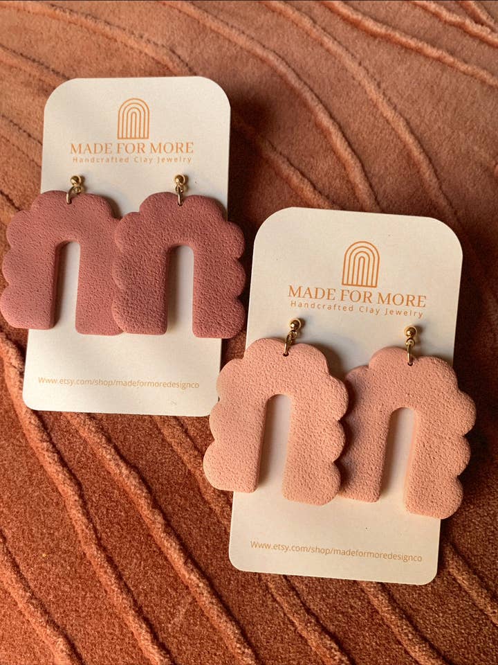 Spring Clay Earrings | Scalloped Arches | Clay Earrings for wholesale by Made For More