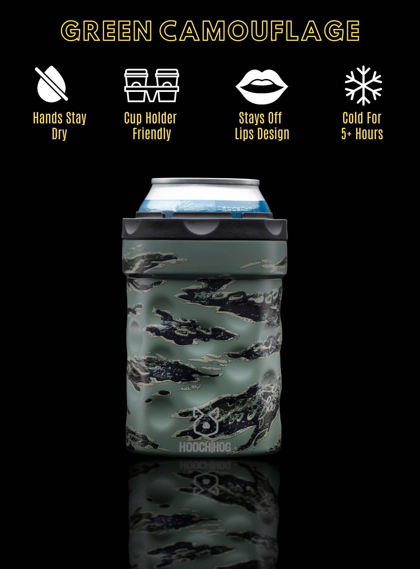 Hooch Hog - Wholesale Drink Huggers & Koozies - The Shorty Can Cooler [Green Camouflage]3