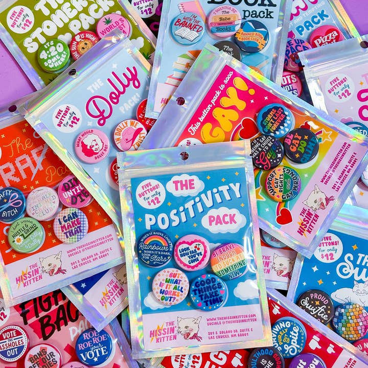 The Hissin' Kitten - Wholesale Lapel Pin/Button - The #1 Mom Pack (Buttons or Magnets!)