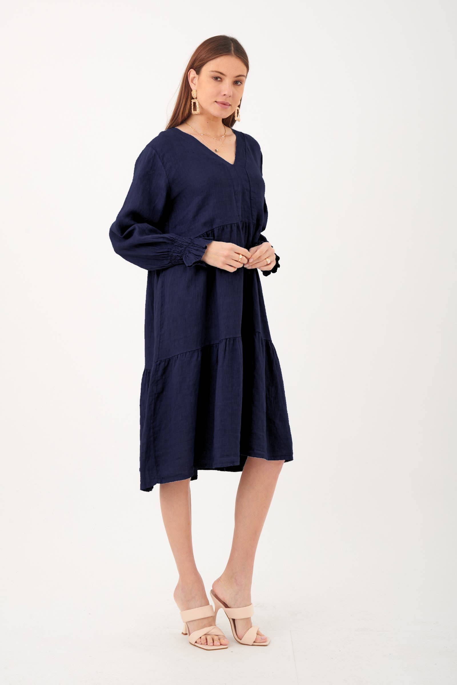 ORNELLA PARIS - Wholesale Dress - Women's - LEL-R5223 linen dress15