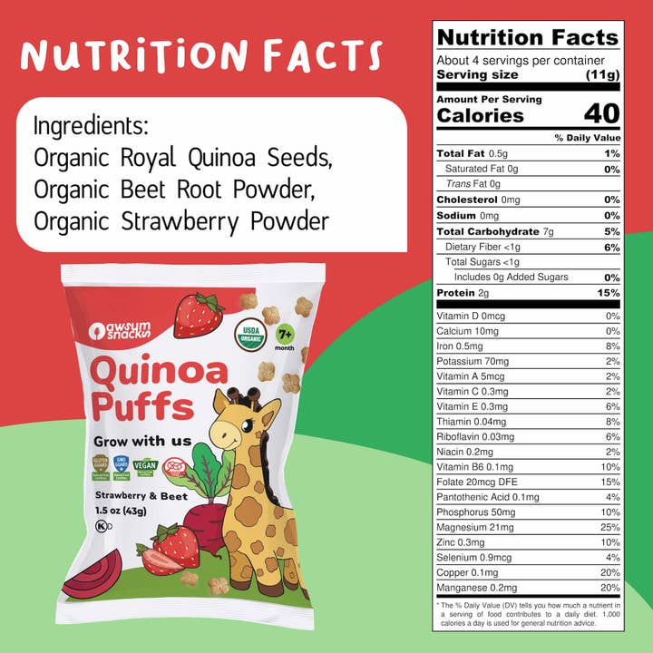 Awsum Snacks - Wholesale Baby Food - Awsum Snacks Superfood Baby Puffs - Variety Box - 4 Flavors