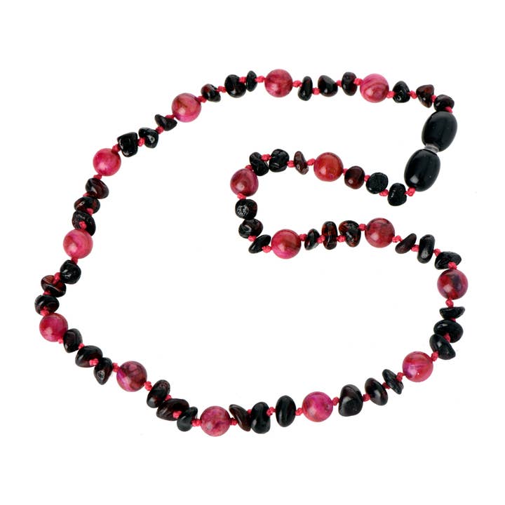 Cherry halv barock polerad Amber & Rose agat halsband för wholesale av The Natural Amber