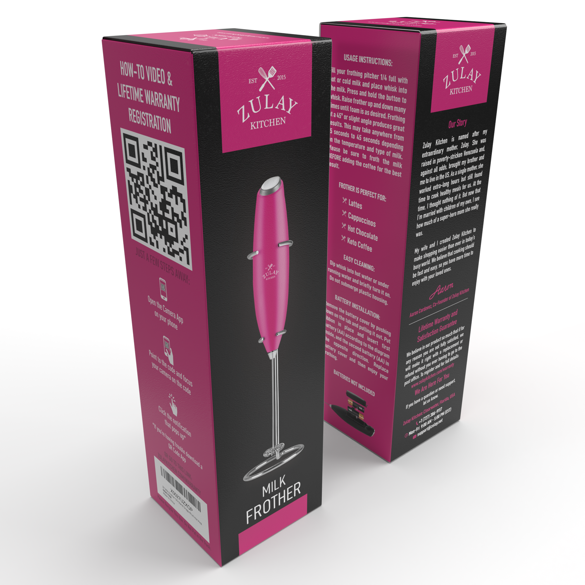 Zulay Kitchen - Wholesale Kitchen Tool/Gadget - Powerful Handheld Milk Frother - With Stand29